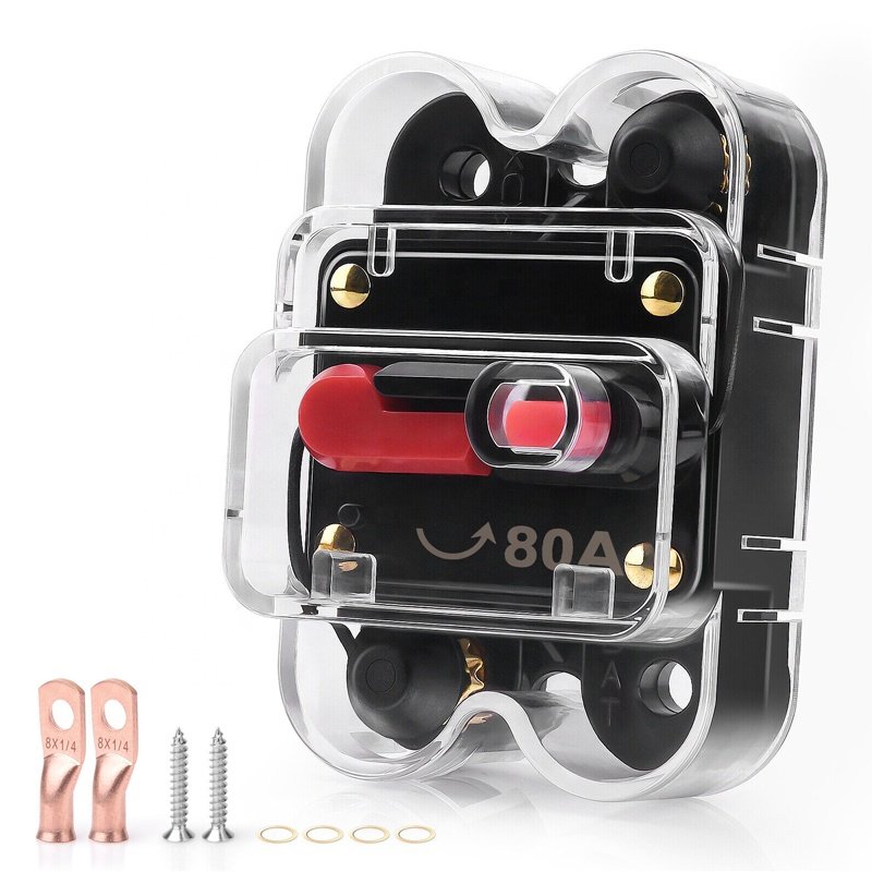 12V 32V 30A 40A 50A 60A 80 100 125 150 200 250 300 Amp Manual Reset Waterproof Cover Inverter Circuit Breaker for Boat Car Audio