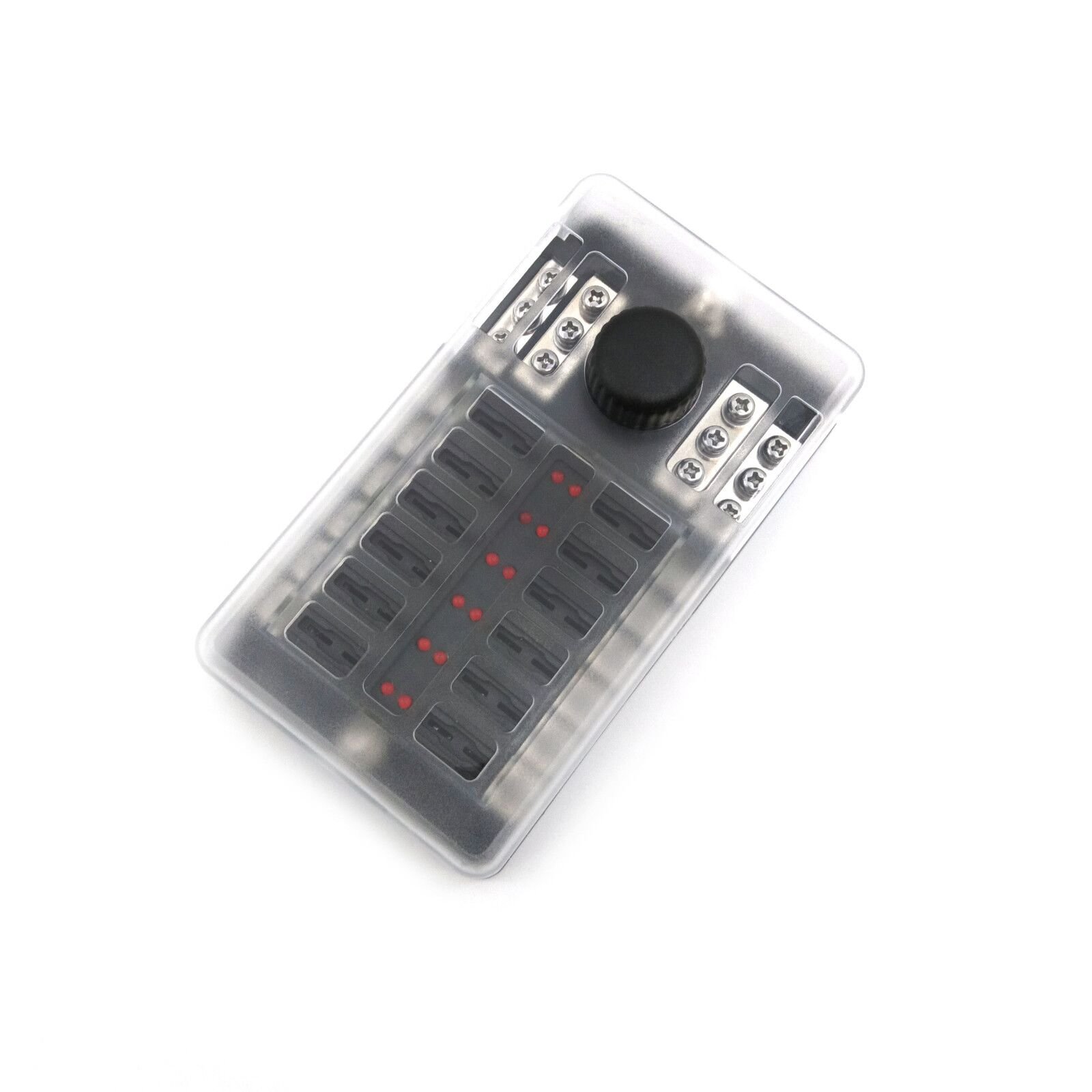 ATC/ATO 12 Circuit Fuse Box 12 Way Fuse Block W/Negative Bus for 12V/24V Vehicle Car Boat Marine Auto