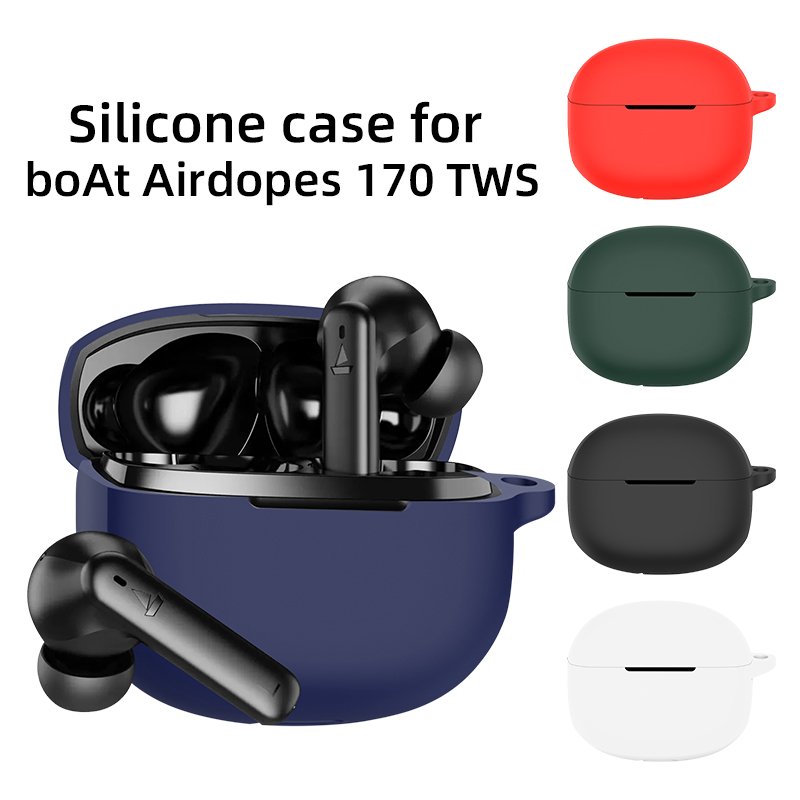 Colorful Simple Shockproof Soft Thin Silicone Protective Case for BoAT Airdopes 170 TWS
