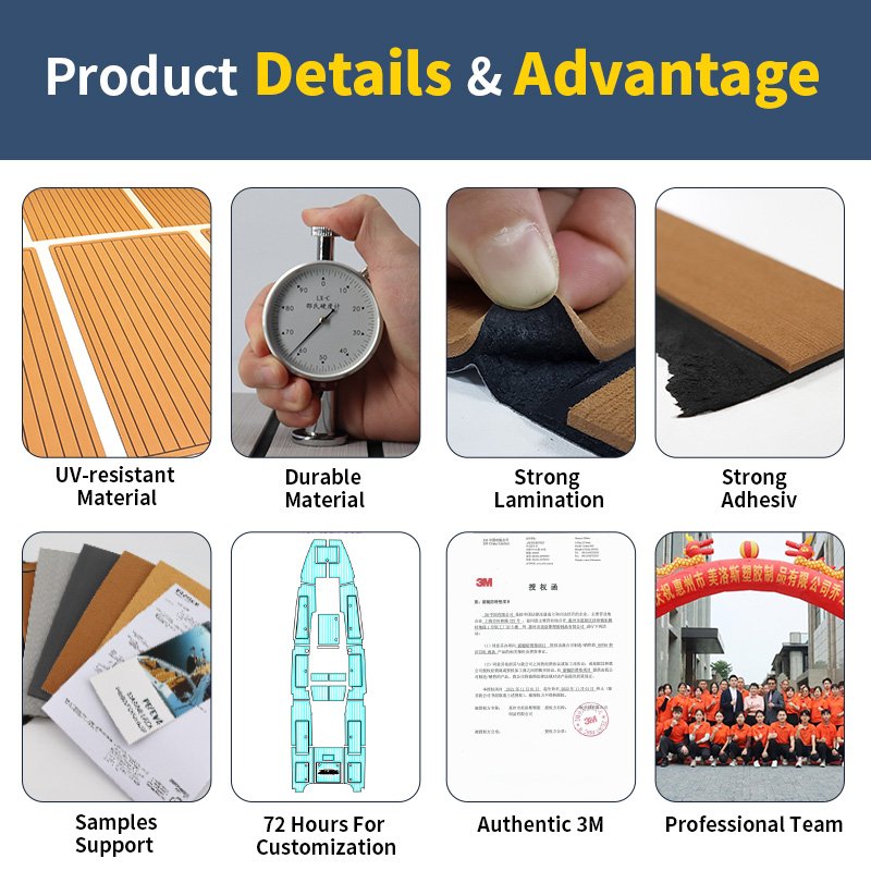 Melors Self Adhesive Marine Anti Slip EVA Foam Boat Deck Covering