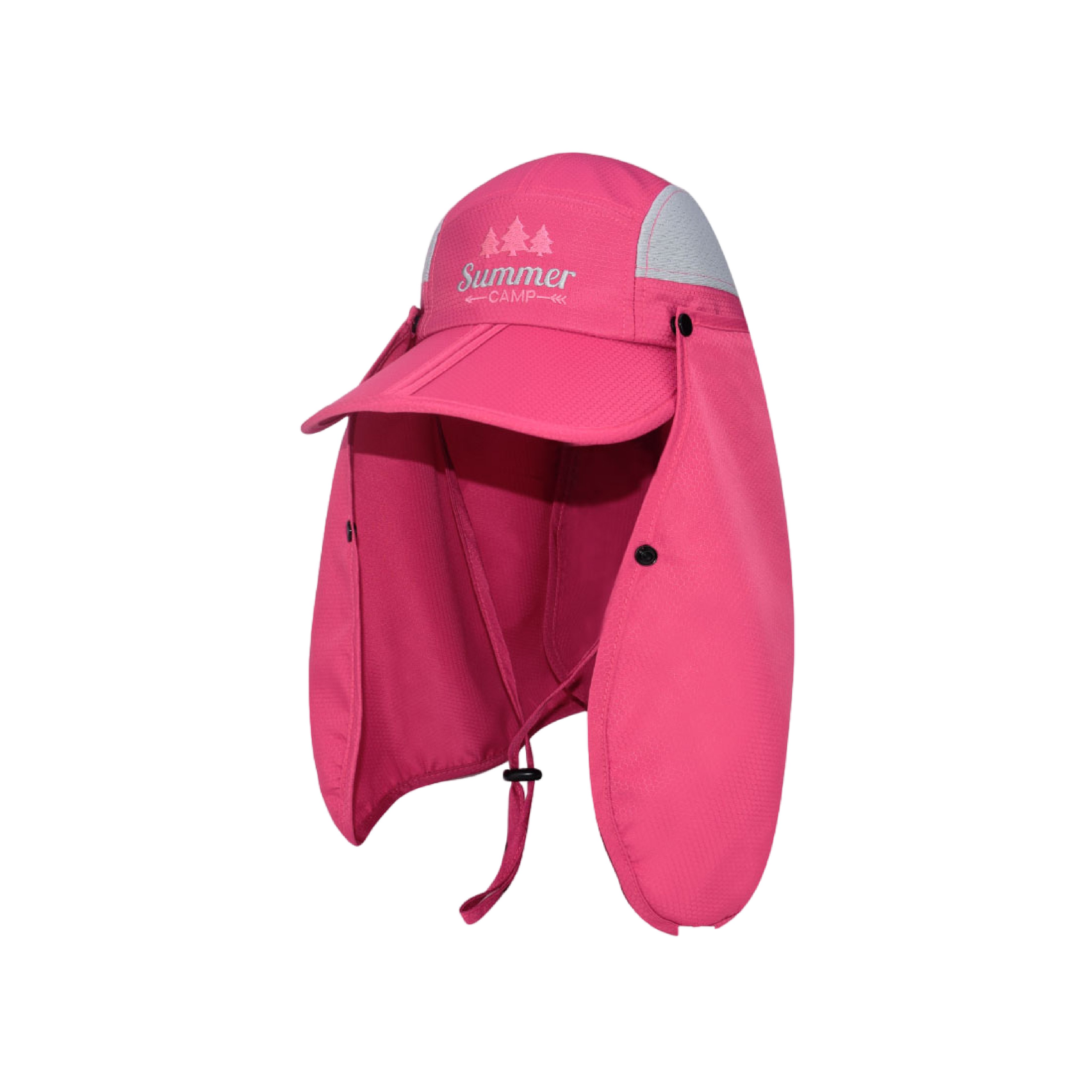 Classic Design Summer Sun UV Protection Embroidered Ponytail Hat Casual Beach Cap With Detachable Neck Flap