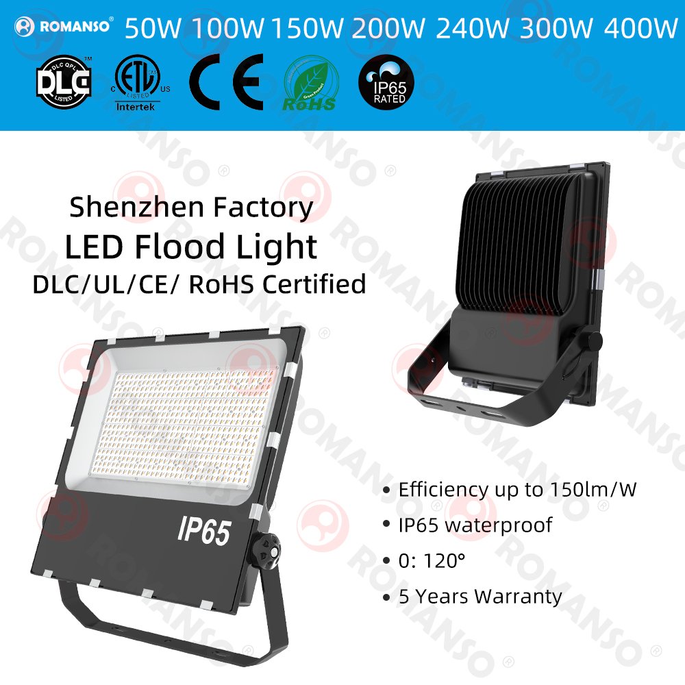 High Power SMD Glass Cover 200W 300W 400W 100W Ce RoHS Outdoor LED Flood Light Led