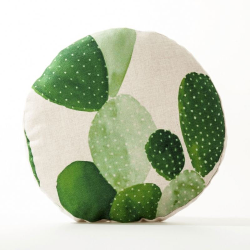 Cushion Case Home Decor Covers Wholesaler Sofa Linen Digital Print Fabric Round Cushion Cover Pillow