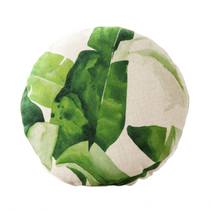 Cushion Case Home Decor Covers Wholesaler Sofa Linen Digital Print Fabric Round Cushion Cover Pillow