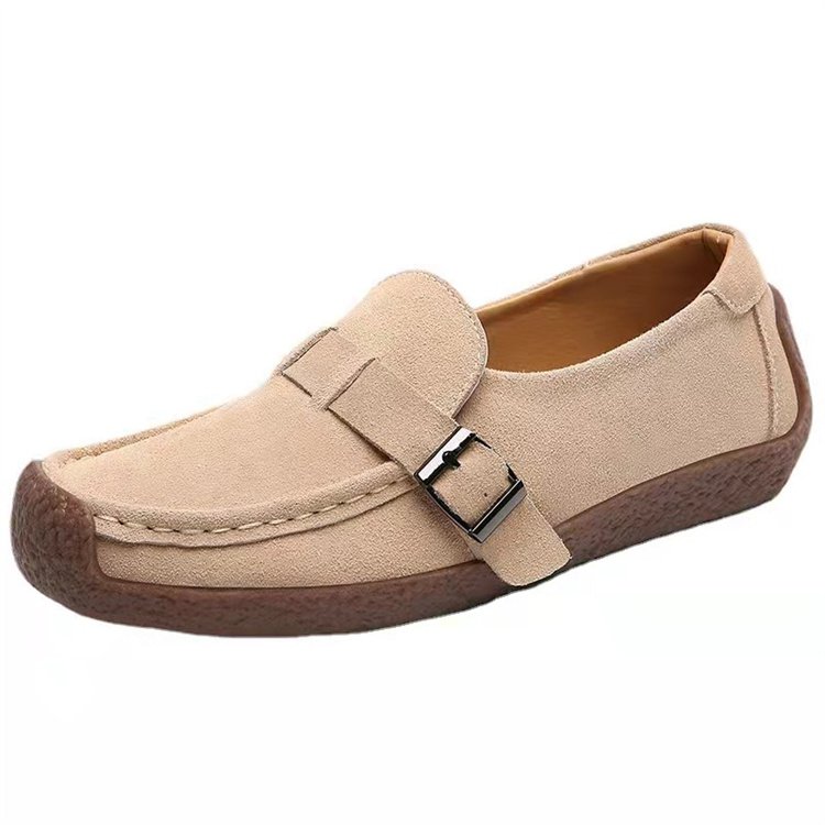 2024 New XuYe Woman's Flats Loafers Soft Genuine Leather Casual Shoe Big Size 35-44 Mocassin Boat Shoes for Women Hook Loop