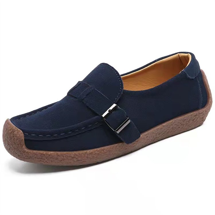 2024 New XuYe Woman's Flats Loafers Soft Genuine Leather Casual Shoe Big Size 35-44 Mocassin Boat Shoes for Women Hook Loop
