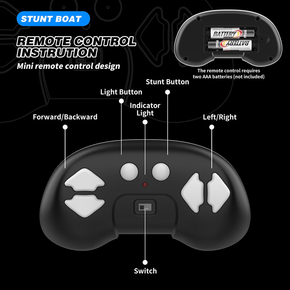 V777 2.4G Remote Control Boats Yacht Rolling Stunt Cool Lighting 2 Speed Switch Low Power Reminder Waterproof 80M Long Endurance
