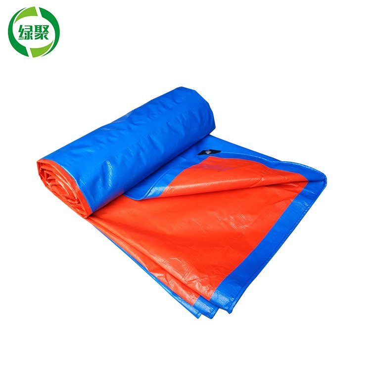 12x26ft 4x8m Pe Terpal Blue Orange Color Pe Waterproof Laminated Tent Tarpaulin