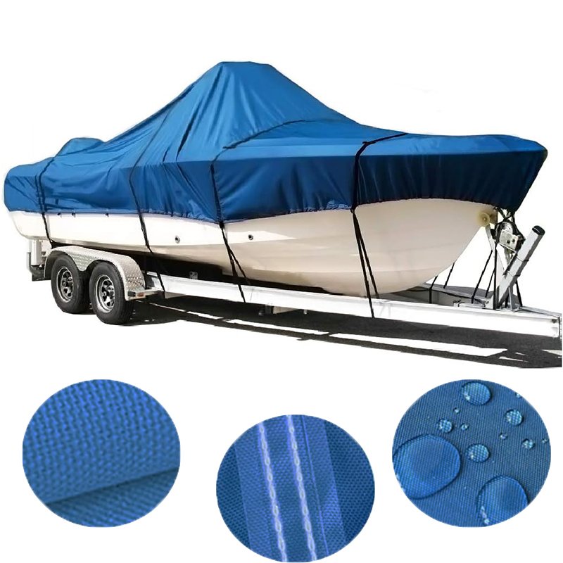 Factory Sells Heavy Duty 600D Marine Canvas Boat Cover Waterproof Breathable Sunproof Universal Boat Cover