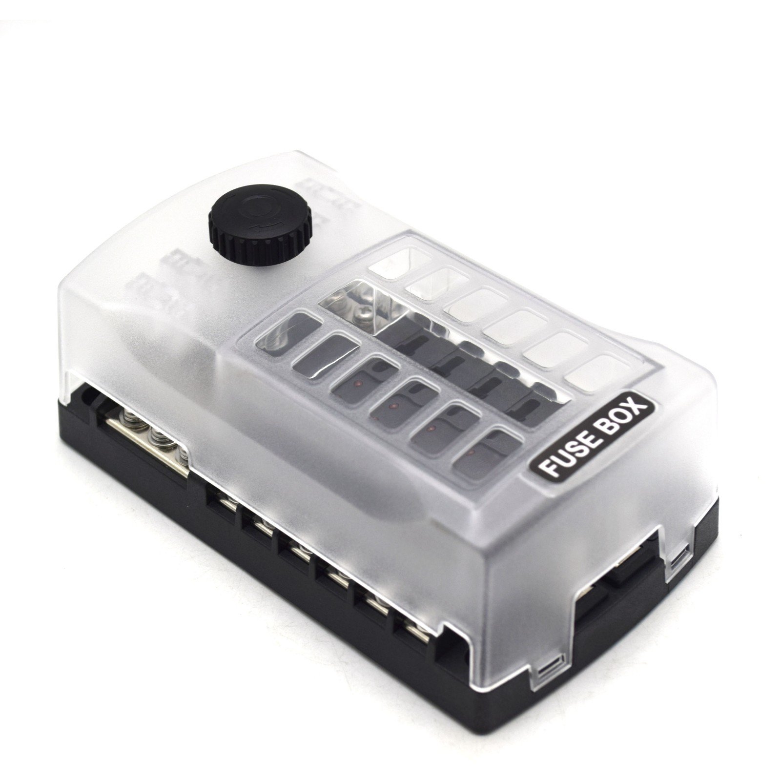 12 Way 12V Fuse Box Blade 12Volt Fuse Block With LED Indicator Damp-Proof High Cover