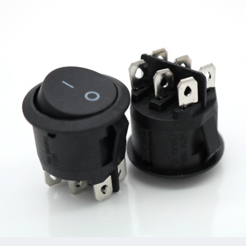 KCD2 6 Pin Spst on off Automotive No Light Transparent Cover Round Rocker Switch Series Waterproof Rocker Switch