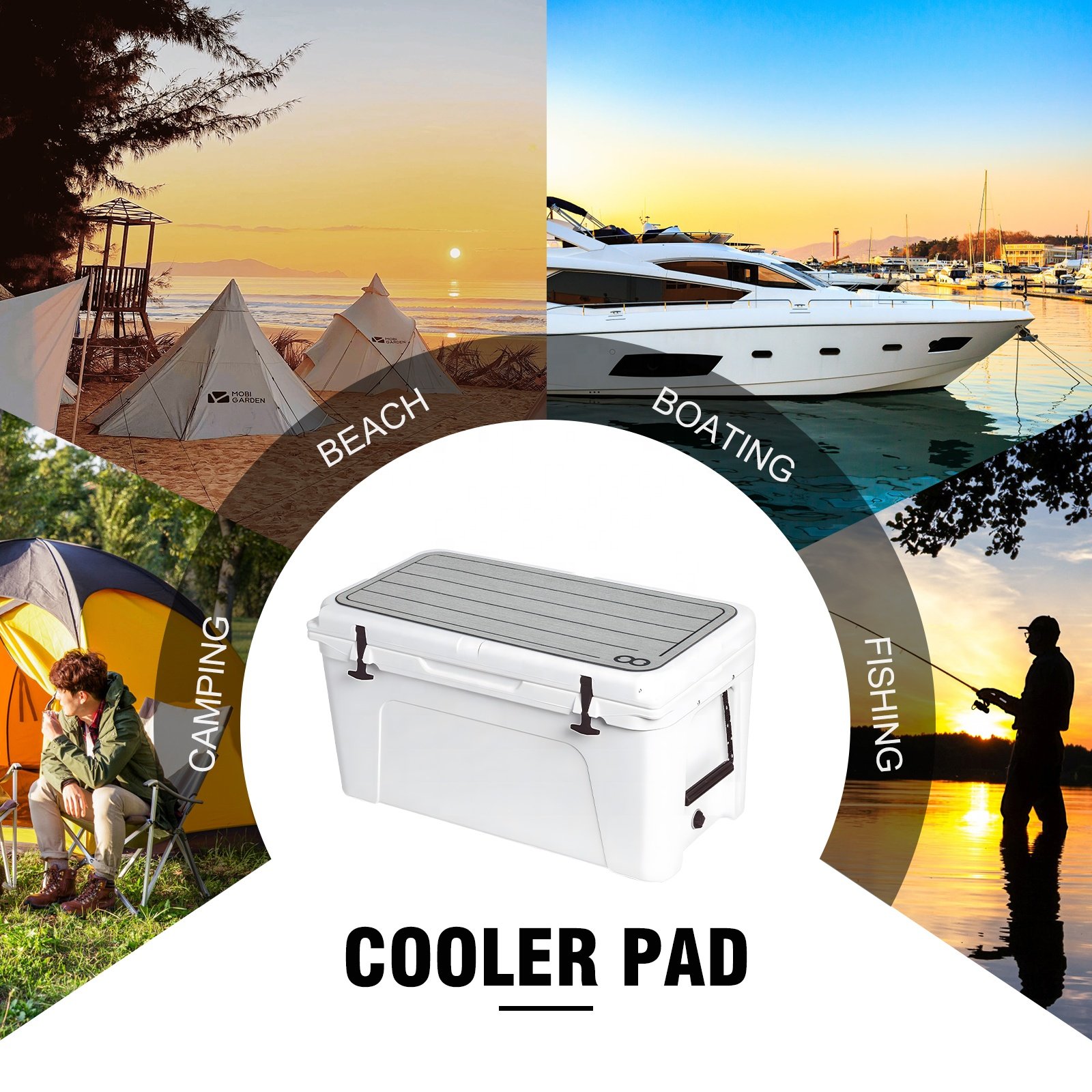 WOOWAVE 31 Inch Foam Cushion Ice Box Pad Camping Waterproof Mat Non Slip Cooler Pad for YETI Tundra 75
