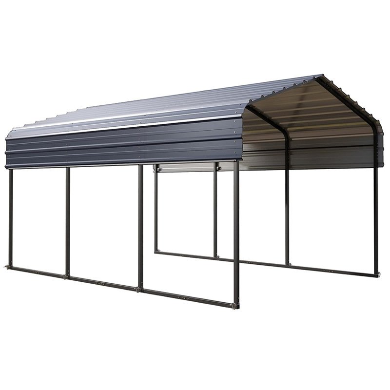 10*15 FT Metal Carport Galvanized Steel Roof Multi-Use Shelter Sturdy Metal Carport for Cars Boats and Tractors