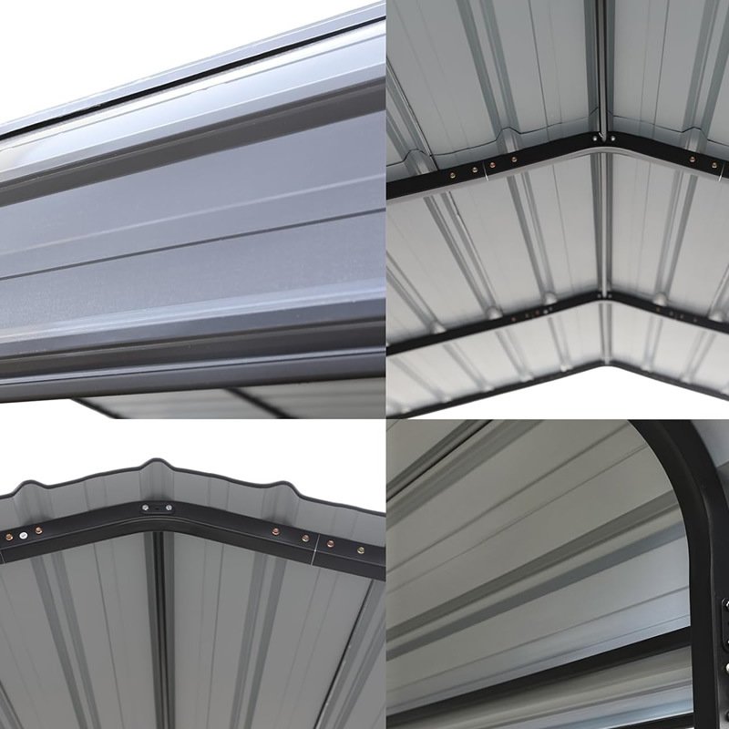 10*15 FT Metal Carport Galvanized Steel Roof Multi-Use Shelter Sturdy Metal Carport for Cars Boats and Tractors
