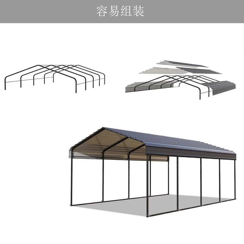 10*15 FT Metal Carport Galvanized Steel Roof Multi-Use Shelter Sturdy Metal Carport for Cars Boats and Tractors