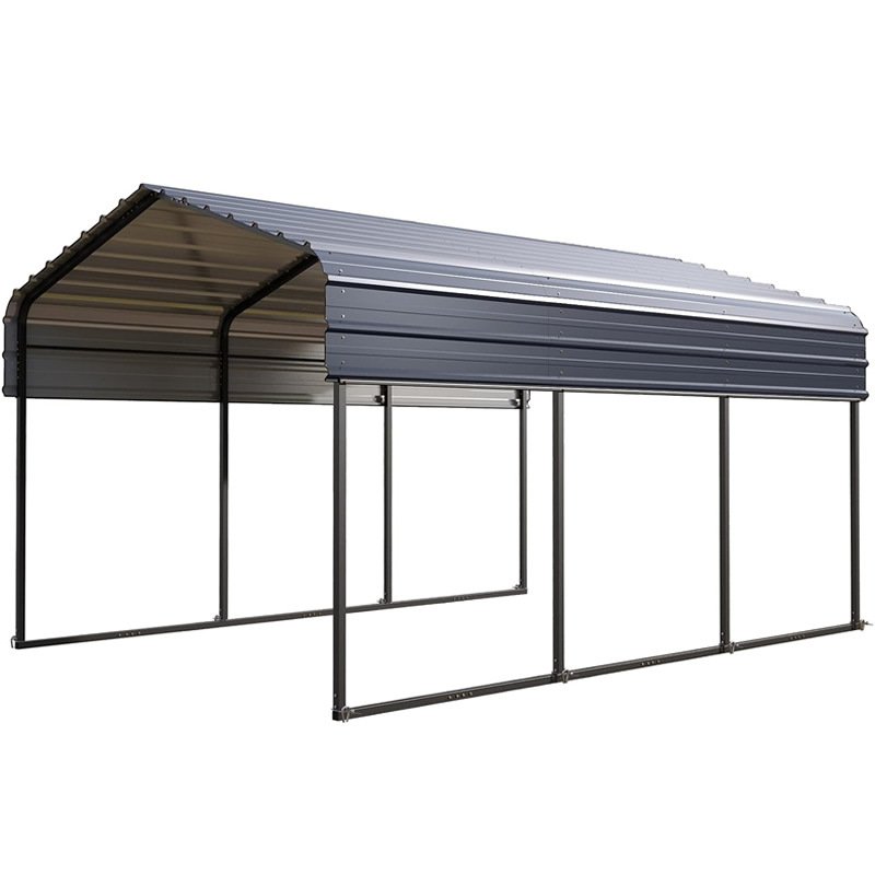 10*15 FT Metal Carport Galvanized Steel Roof Multi-Use Shelter Sturdy Metal Carport for Cars Boats and Tractors