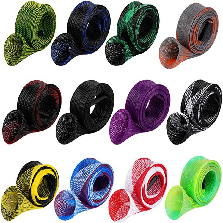 Fishing Rod Sleeve Cover Braided Mesh Rod Protector Pole Gloves Fishing Tools Flat or Pointed End Spinning Casting Rods Casting