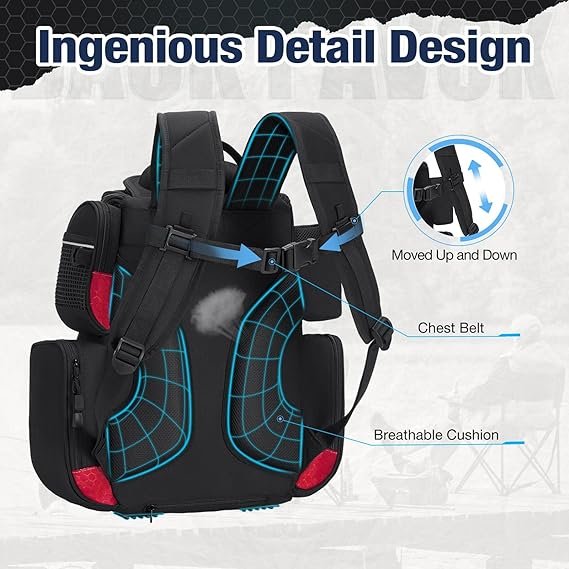 Fishing Tackle Backpack Large Outdoor Storage Tackle Bag Protective Rain Cover Fishing Gear Waterproof Fly Fishing Tackle Bag