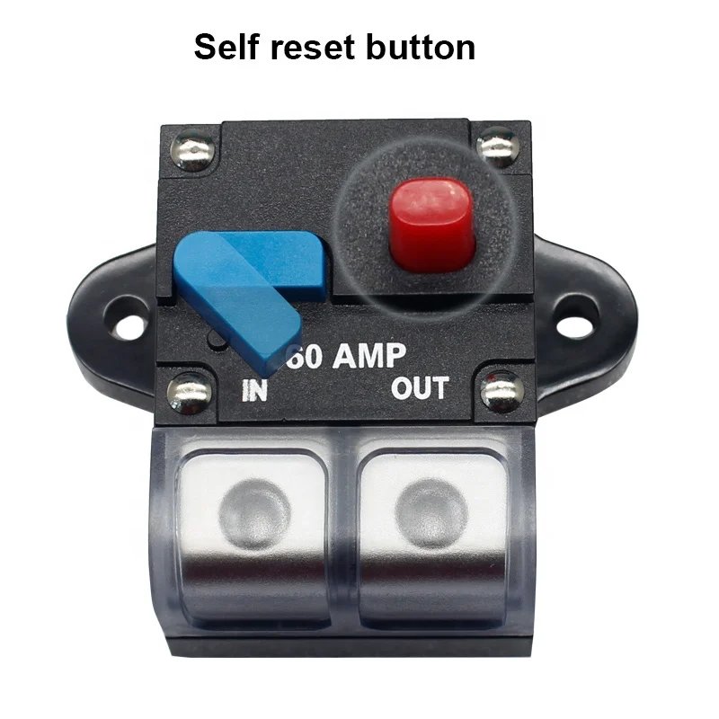 Protective Cover 12V 48V DC Car Auto Boat 40A 60A 100 Amp Manual Reset Fuse Auto Audio DC Circuit Breaker
