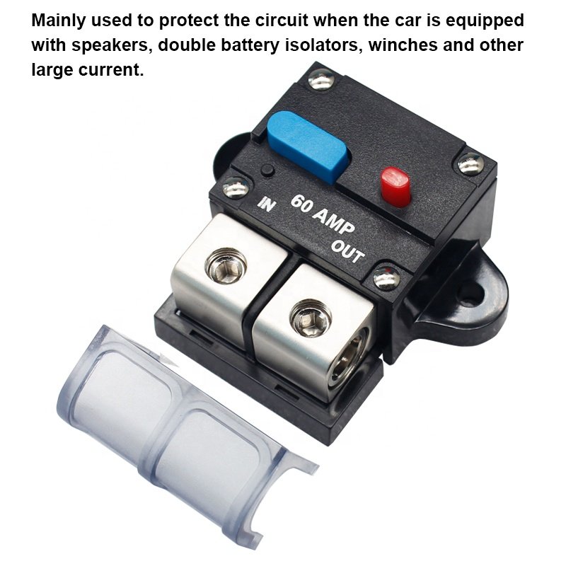 Protective Cover 12V 48V DC Car Auto Boat 40A 60A 100 Amp Manual Reset Fuse Auto Audio DC Circuit Breaker