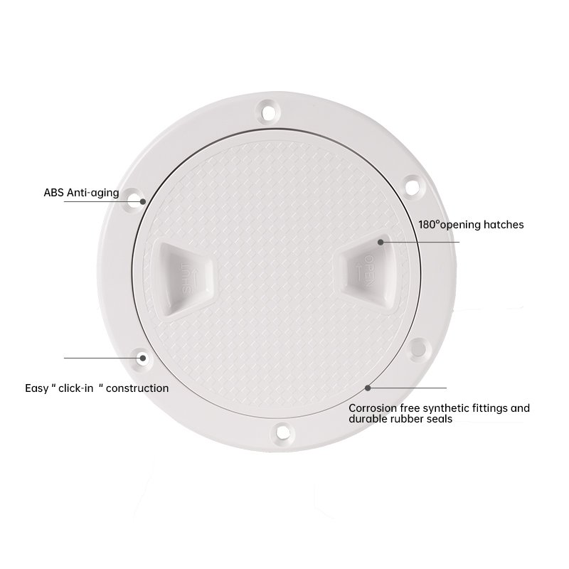 4" ABS Deck Hatch Cover for Marine Boat Screw Out ABS Deck Hatch Cover