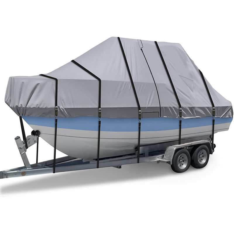 High Quality 600D Boat Cover Custom Logo and Models Waterproof and Anti UV Dustproof All Weather Protection Boat Cover