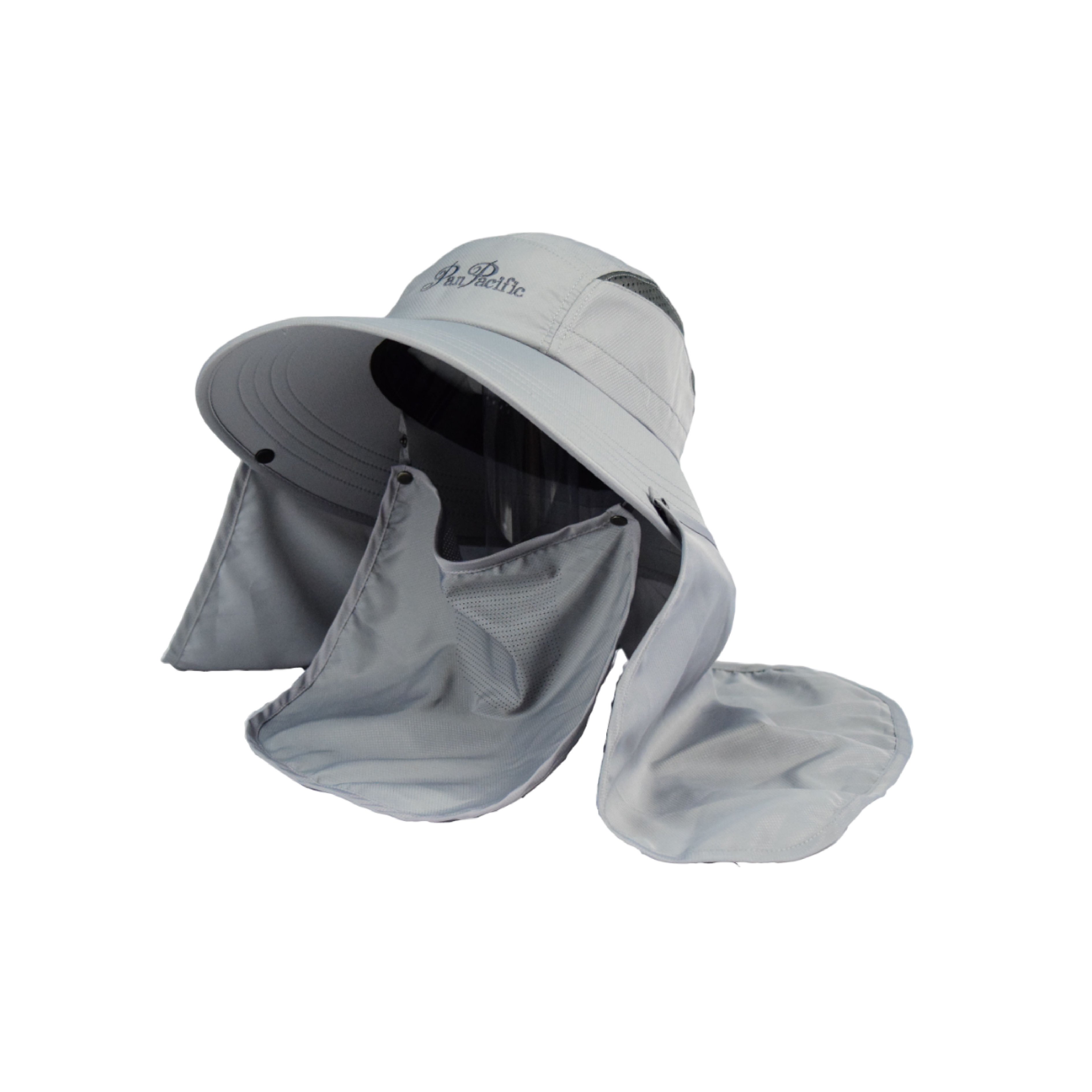 Pink Pansy Outdoor Wide Brim UPF UV Sun Protection Hat Water-Repellent Boating Hat With Detachable Face Cover & Neck Flap