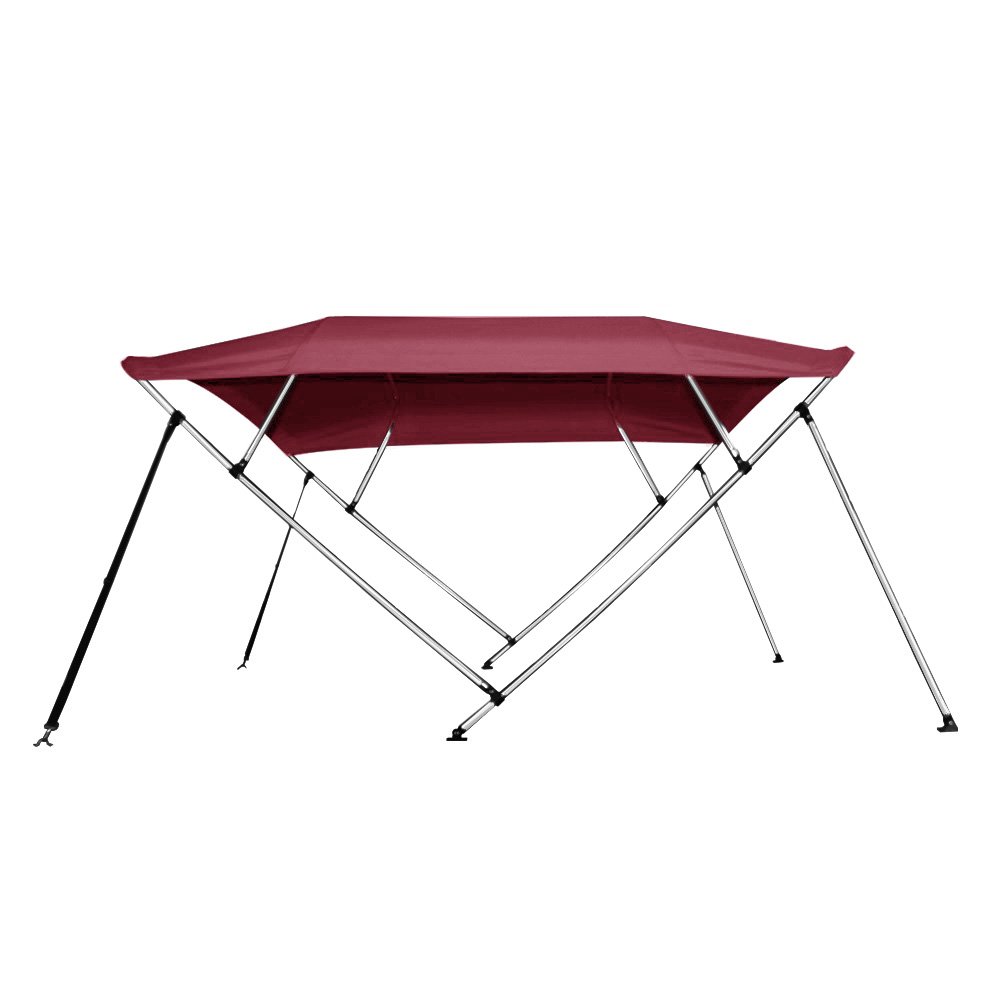 Steel Bimini Top for Boats 3/4 Bow With Rear Support Pole and Storage Boot Waterplay Crafts Accessory for Fishing