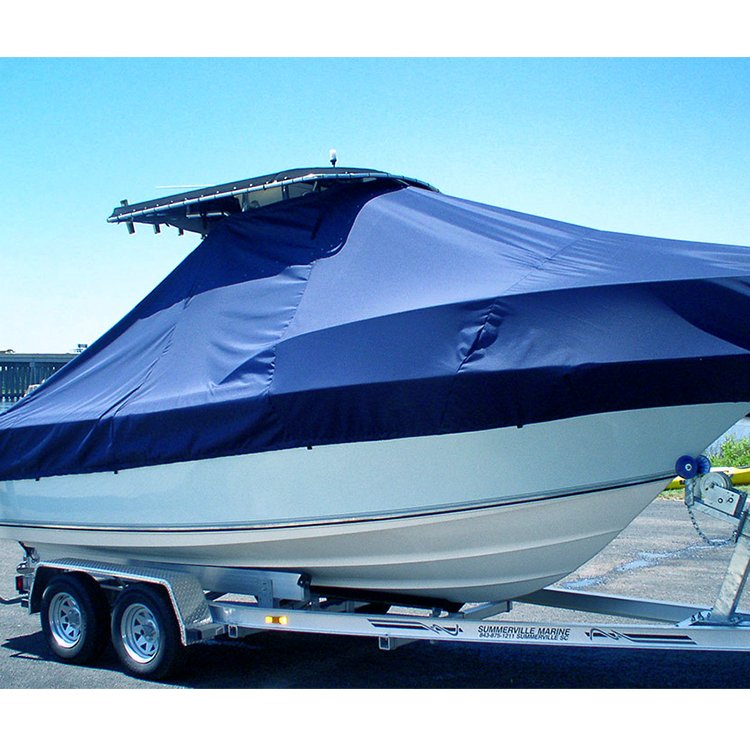 HOMFUL Waterproof 600D Boat Cover Marine Grade Polyester Canvas Trailerable T-Top Boat Cover