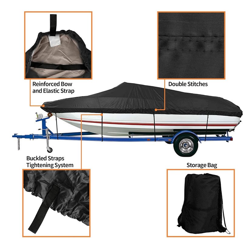 Heavy-duty Outdoor Breathable Waterproof Polyester Boat Cover Trailerable Boat Cover