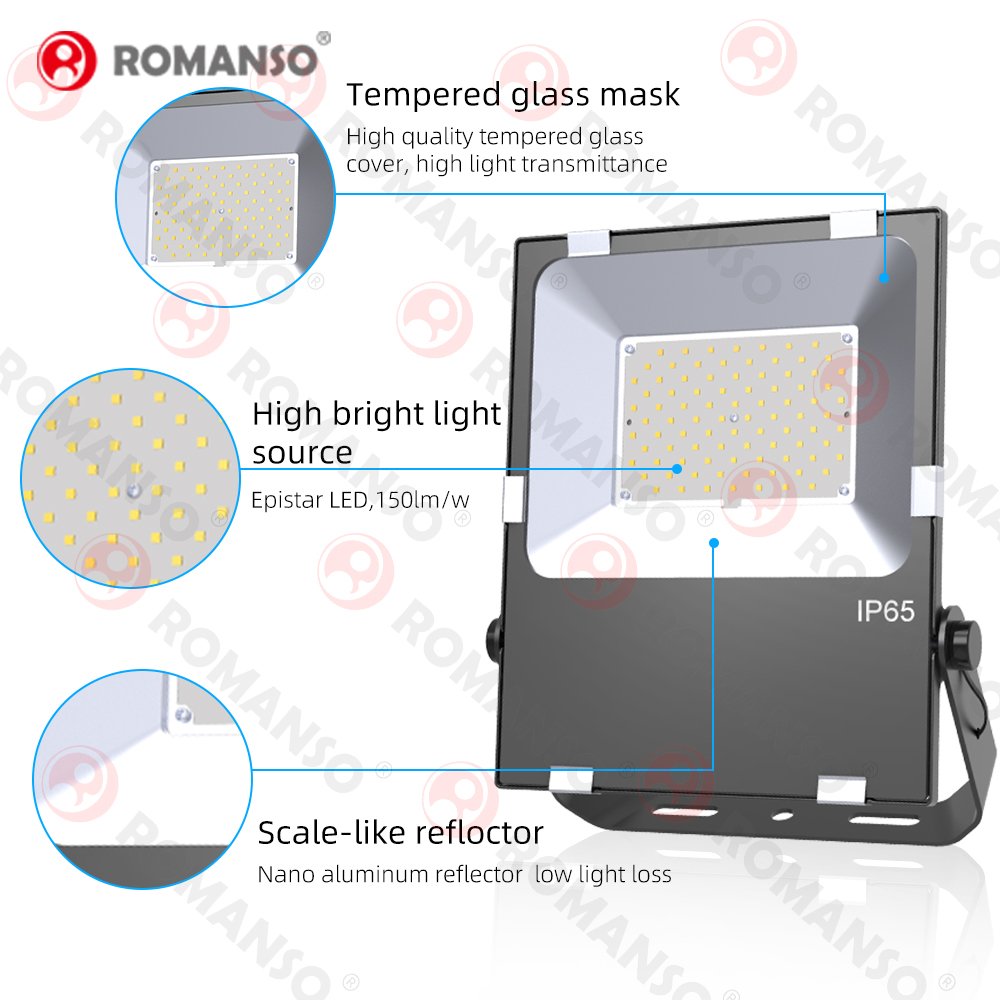 5 Year Warranty Outdoor Glass Cover 50W 100W 150W 300W Led Floodlight