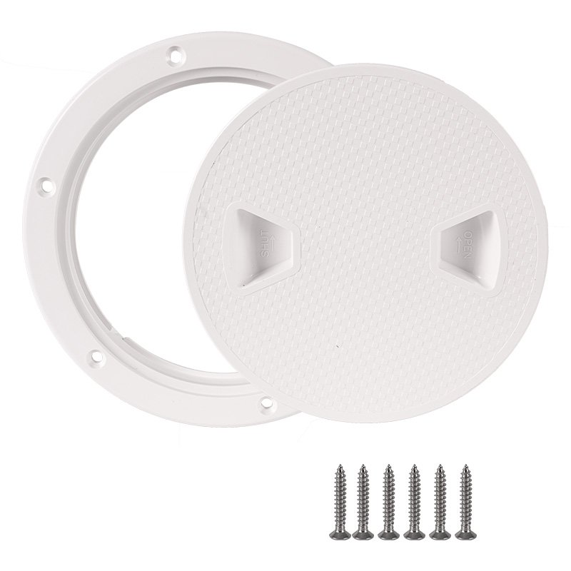 6" ABS Plastic Marine Boat Screw Out Round ABS Deck Inspection Access Hatch Cover for Marine RV Yacht Boat Accessories