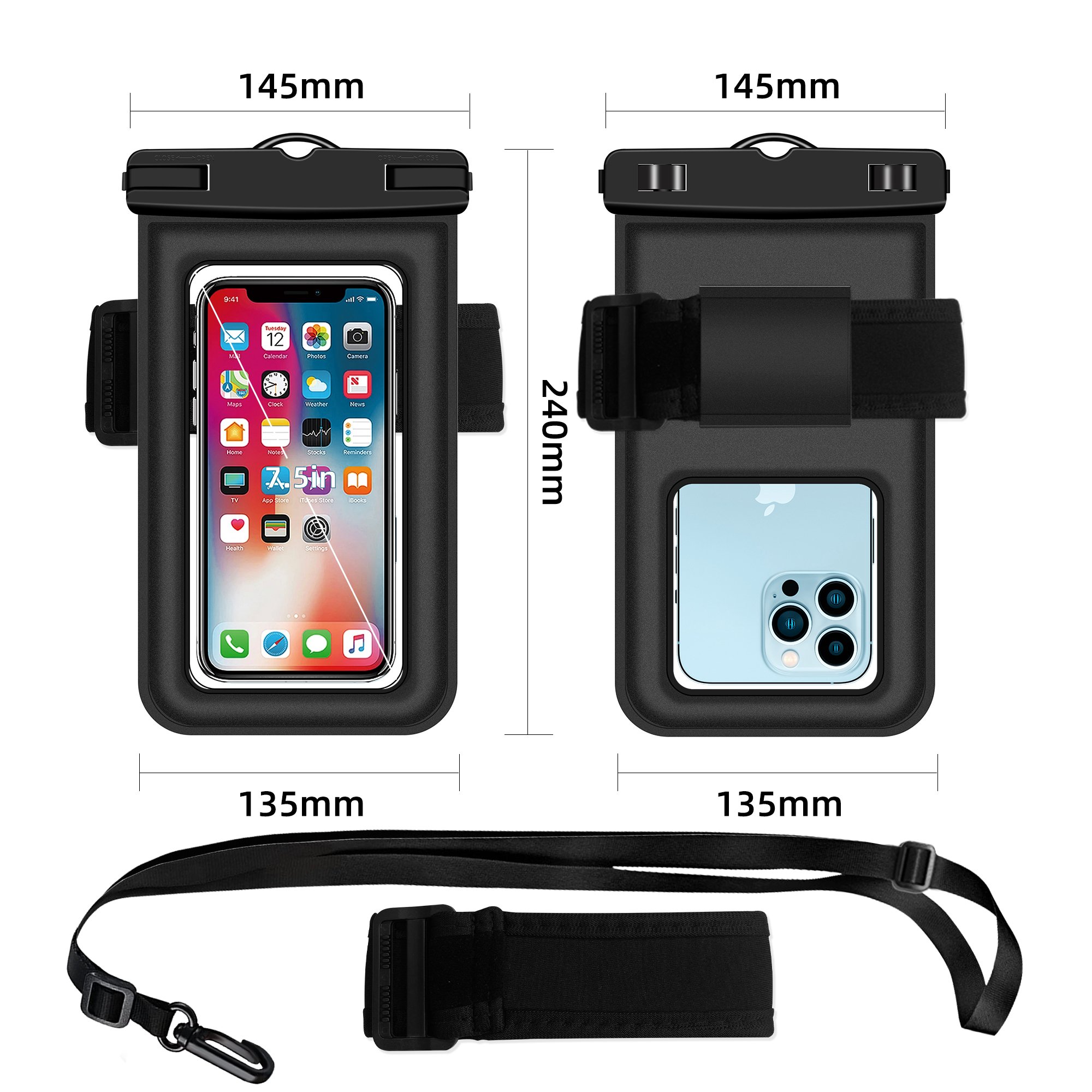 Mobile Phone Waterpoof Bag for Outdoor Water Park Large Sponge Floating Mobile Phone Case With Adjustable Lanyard