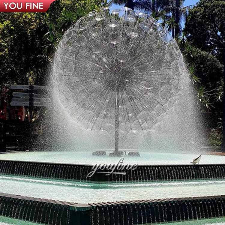 Square Modern Metal Statue Stainless Steel Water Boat Fountain