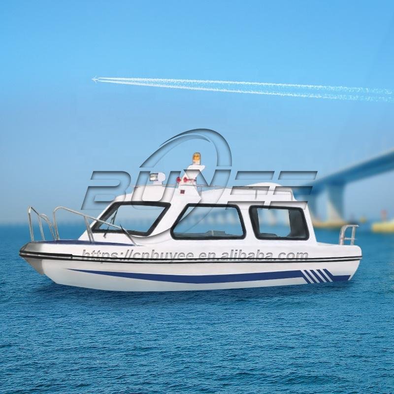 Full Covered Cabin Ocean Patrol Cruiser 19.6ft/6M Fiberglass High Speed Fishing Boat