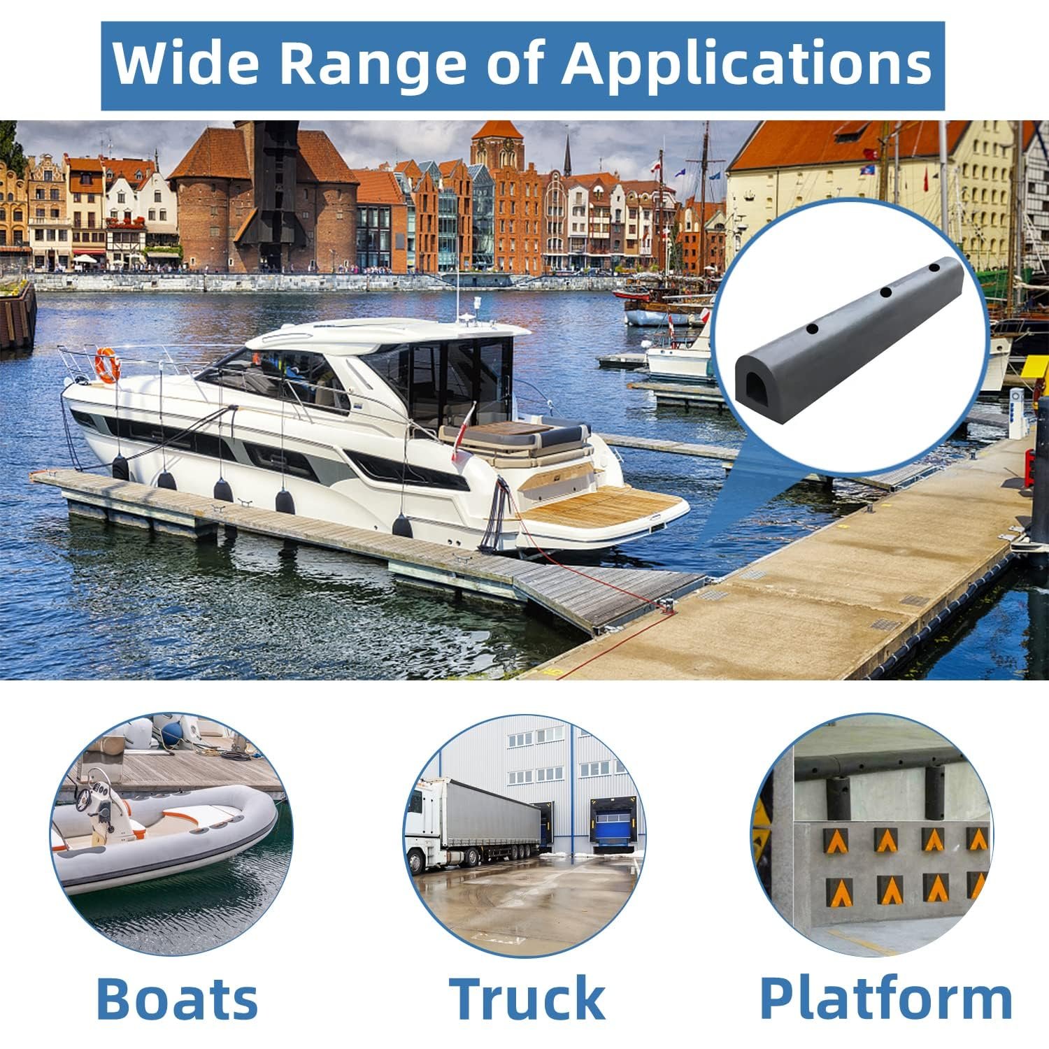 Hot Selling Customizable D Type Rubber Fender Strip Pattern Dock Bumper For Marine Pier Protection Direct From China Factory