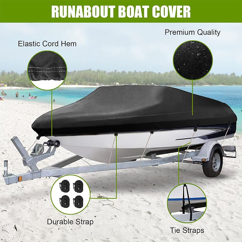 Factory Custom Waterproof Oxford Cloth Material 600D Heavy Duty Waterproof Boat Cover