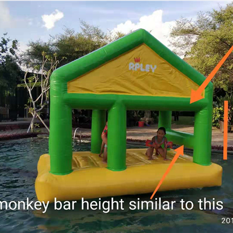 Unsinkable DWF Drifting Boat Style Inflatable Water Floating Lounge Raft With Roof Cover Tent for Sea
