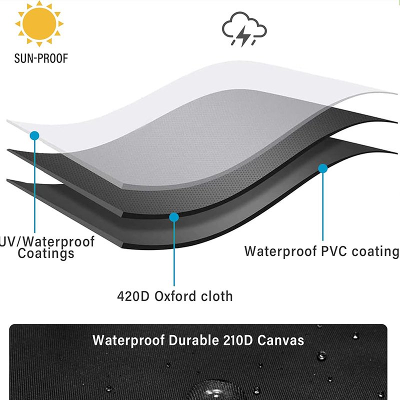 Waterproof Heavy-Duty 17'-19' Towable Boat Cover V-Shaped Hull Professional Fishing Skiing Cover