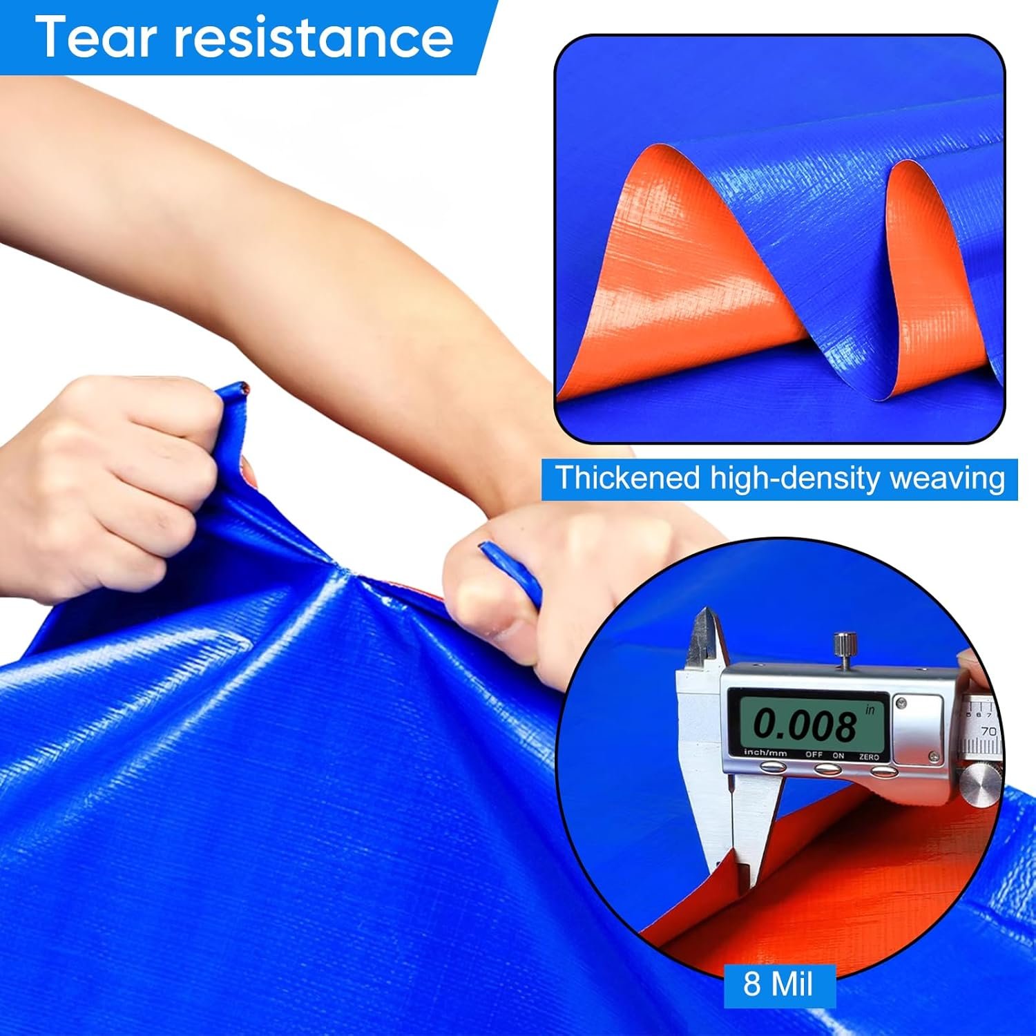 Waterproof Orange Blue PE Tarps Fabric Sheet Roll Truck Cover Boat Polyethylene Tarpaulin