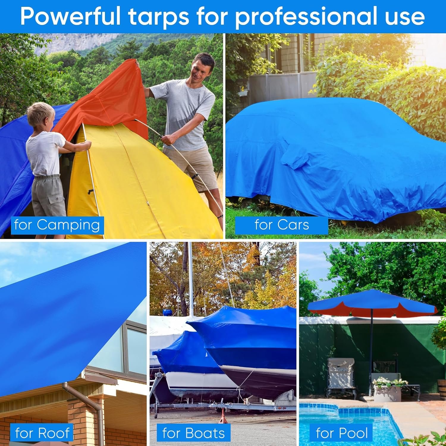 Waterproof Orange Blue PE Tarps Fabric Sheet Roll Truck Cover Boat Polyethylene Tarpaulin