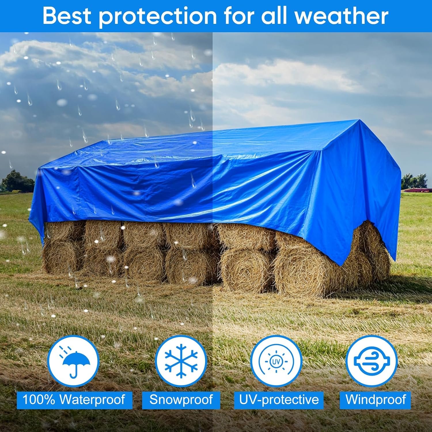 Waterproof Orange Blue PE Tarps Fabric Sheet Roll Truck Cover Boat Polyethylene Tarpaulin