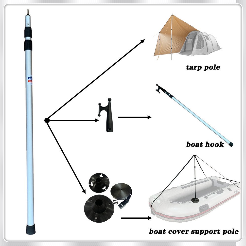Qiyun Telescopic Boat Hook with Aluminum Telescoping Pole for Hanging Christmas Lights