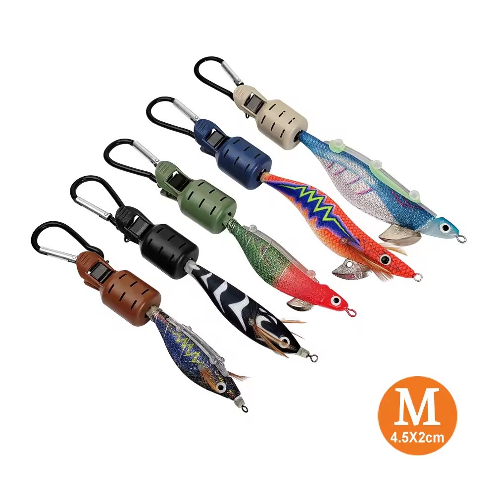 New Squid Jig Bait Protector Kit 6pcs Webfoot Octopus Egi Hooks Cover Cuttlefish Umbrella Lure Cap with Carabiner Fishing Tackle