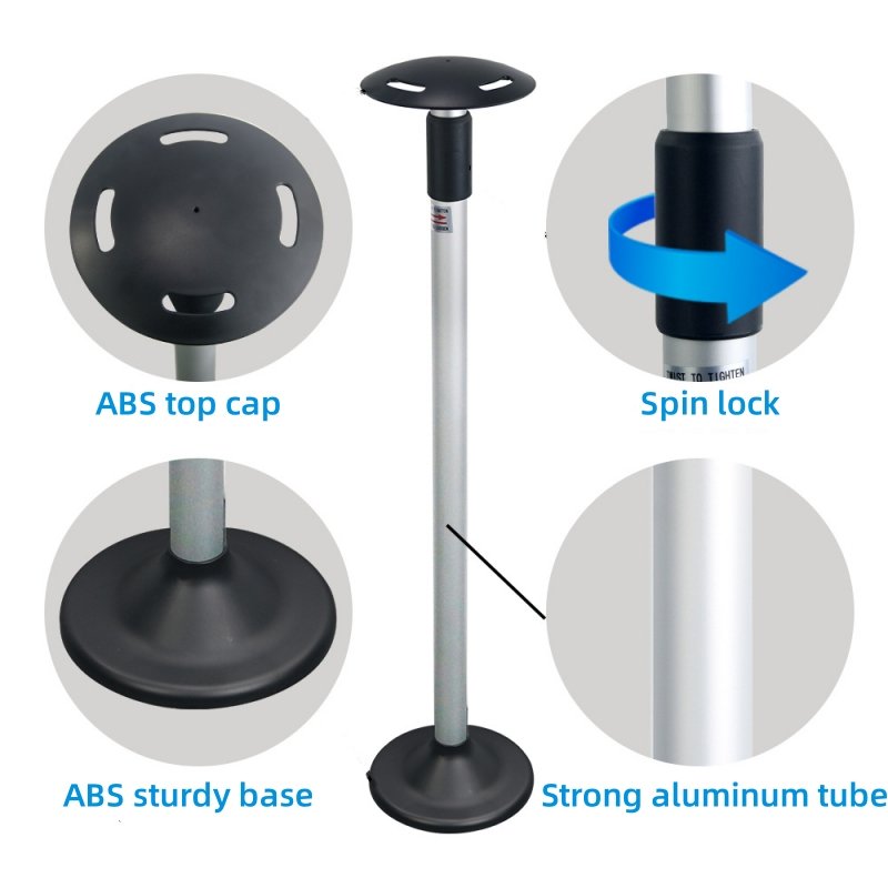 Strong Aluminum Adjustable Telescoping Extension Support Pole for Boat Cover