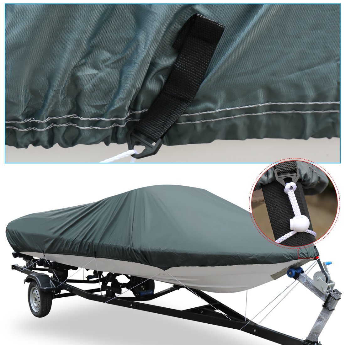 UV Resistant V-Hull Boat Cover For Trailerable Fishing Ski Boats Covers