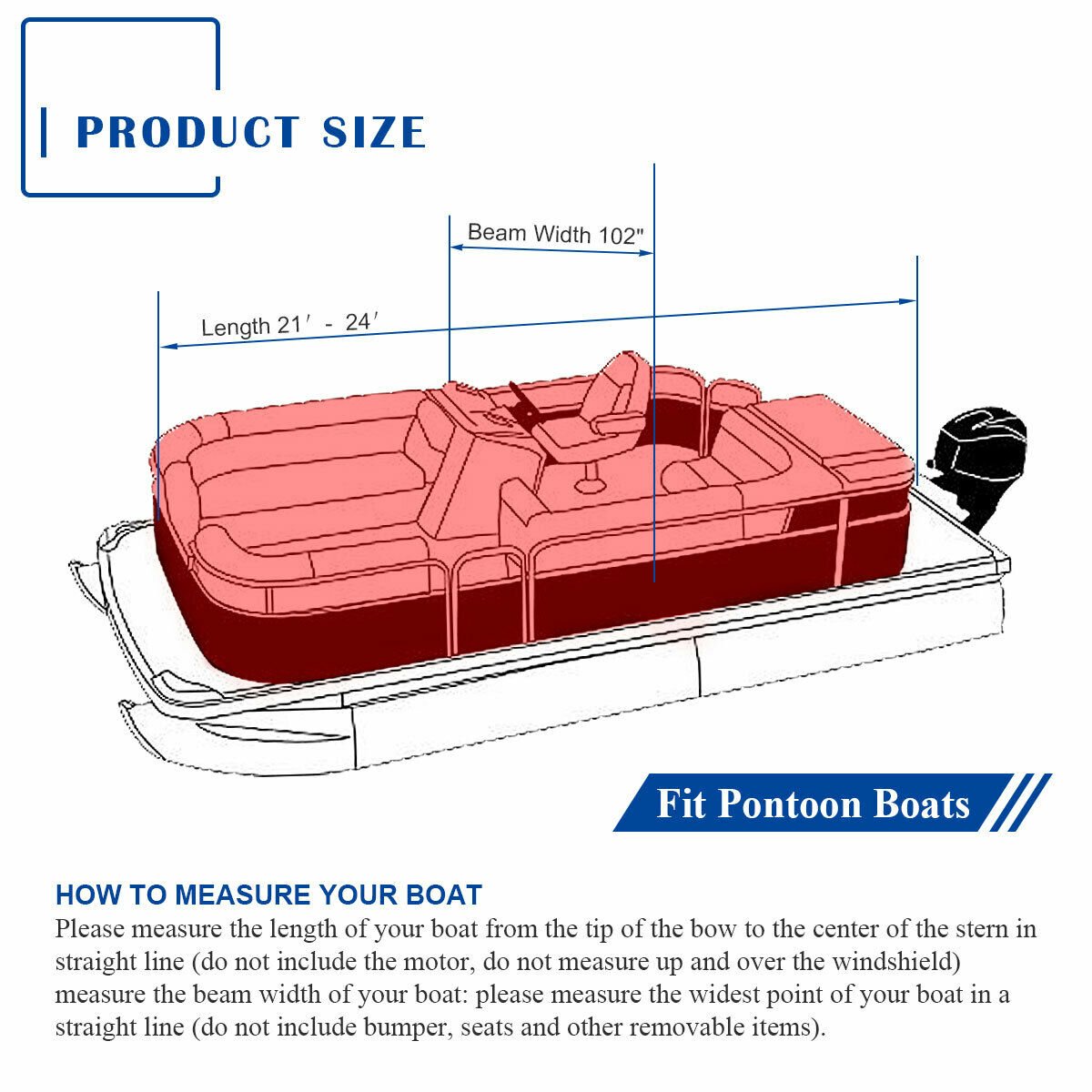 Heavy Duty protection 600D Trailerable Pontoon Polyester Boat Cover Fits Flat Bottom Boats