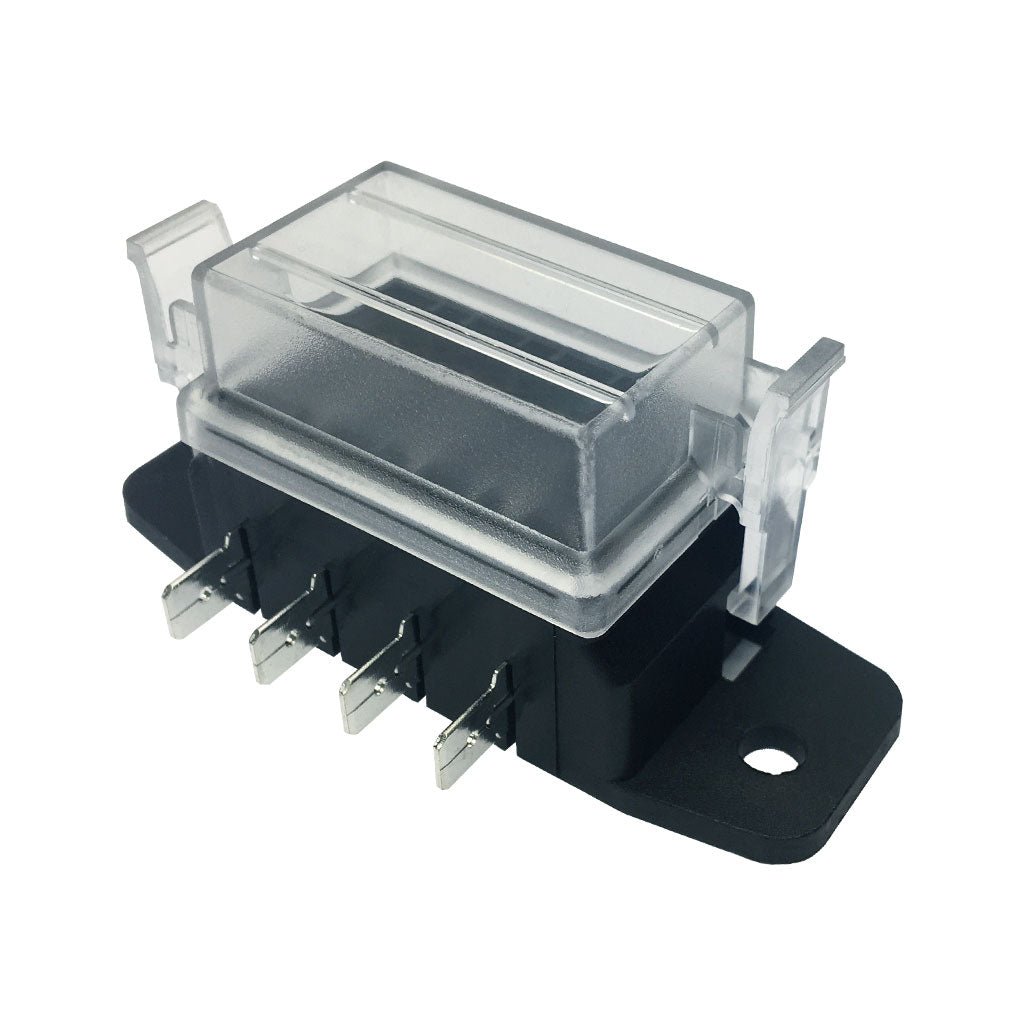 Transparent Screwed Cover Blade Type Fuse Box 4 Way ATO ATC Type Brass Connector Universal Fuse Holder for Car Boat Caravan