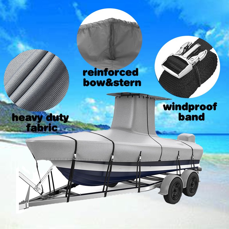 Heavy Duty 600D Marine Grade Polyester Boat Cover Waterproof Anti UV Dustproof Outdoor Boat Cover