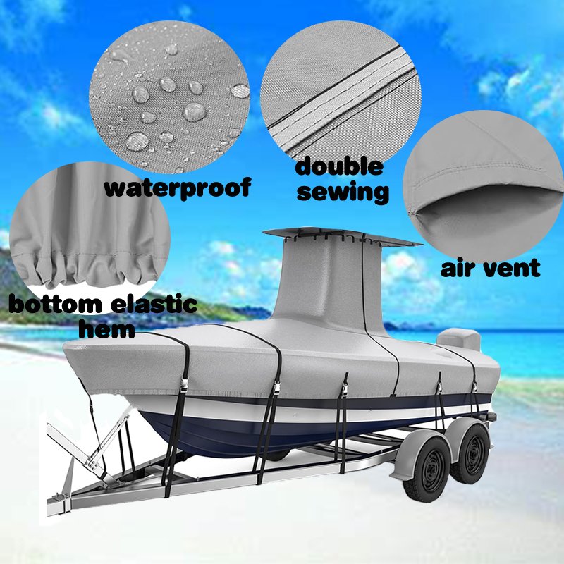 Heavy Duty 600D Marine Grade Polyester Boat Cover Waterproof Anti UV Dustproof Outdoor Boat Cover